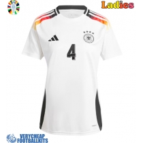 Germany Jonathan Tah #4 Replica Home Shirt Ladies Euro 2024 Short Sleeve